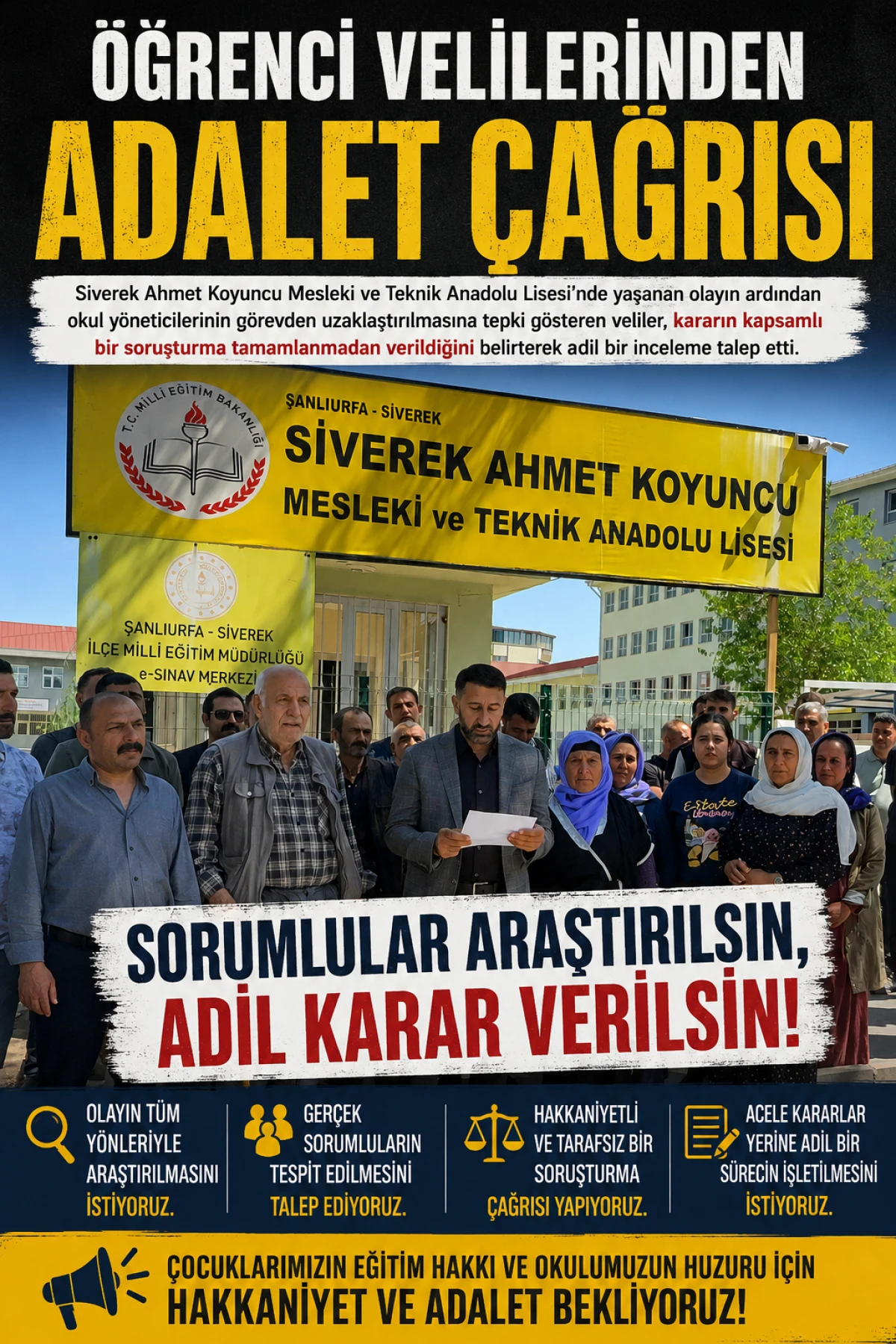 Ahmet Koyuncu MTAL velilerinden basın a&ccedil;ıklaması