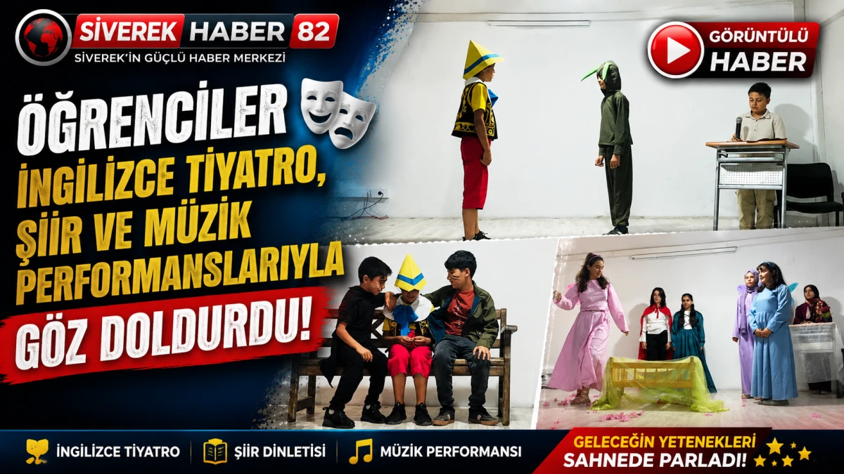 &Ouml;ğrenciler İngilizce tiyatro, şiir ve m&uuml;zik performanslarıyla g&ouml;z doldurdu