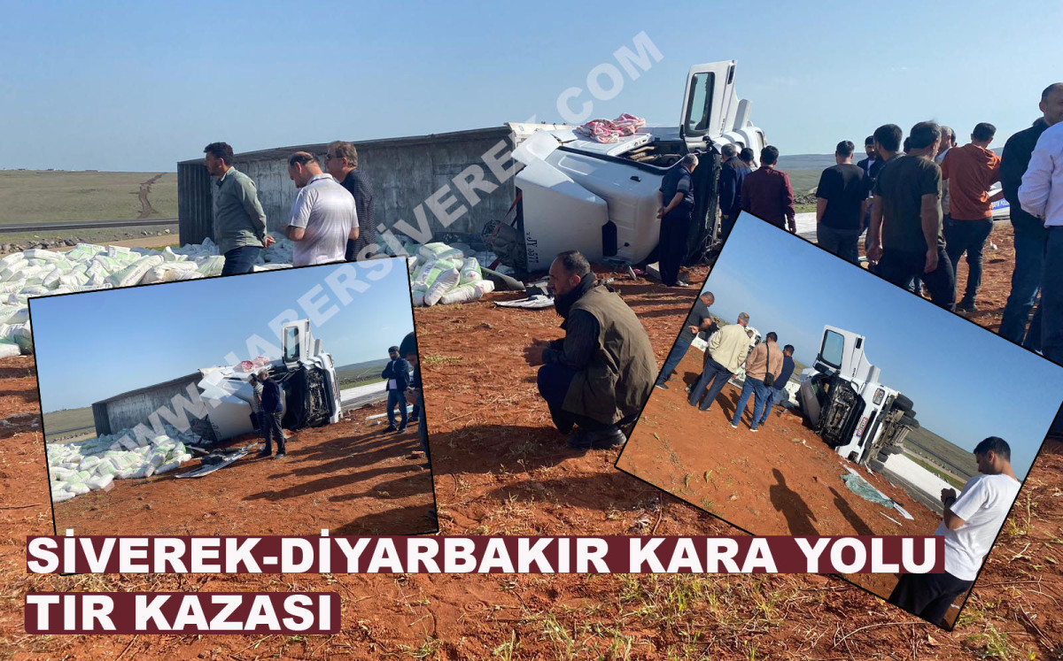 Siverek-Diyarbakır karayolu devrilen tır nedeniyle 2 saat trafiğe kapandı
