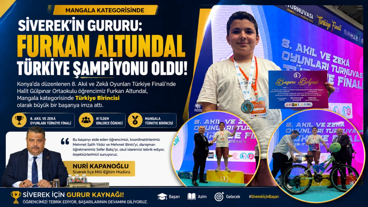 Siverekli &Ouml;ğrenci Akıl ve Zeka Oyunlarında T&uuml;rkiye Birincisi Oldu