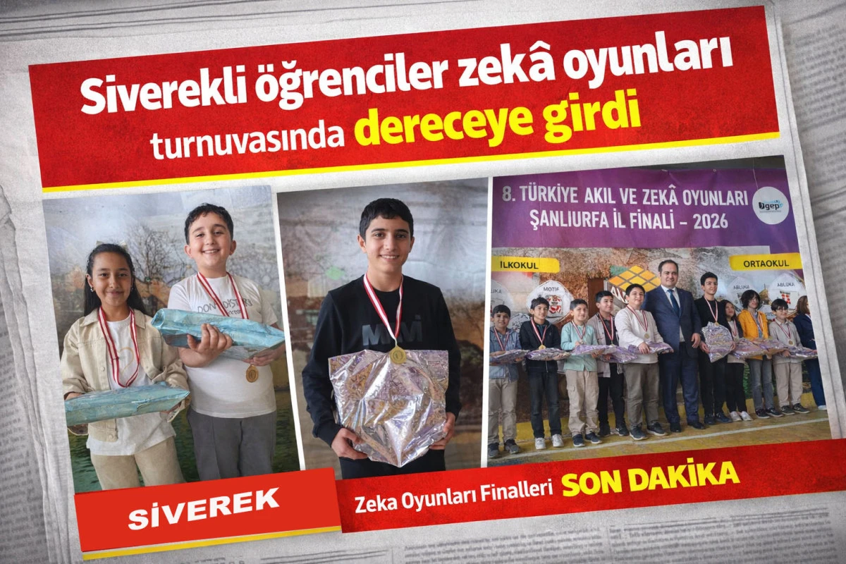 Siverekli &ouml;ğrenciler zek&acirc; oyunları turnuvasında dereceye girdi