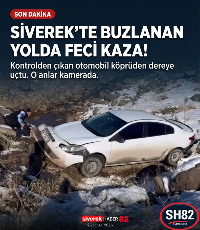 Siverek'te Buzlanan Yolda Korkutan Kaza!
