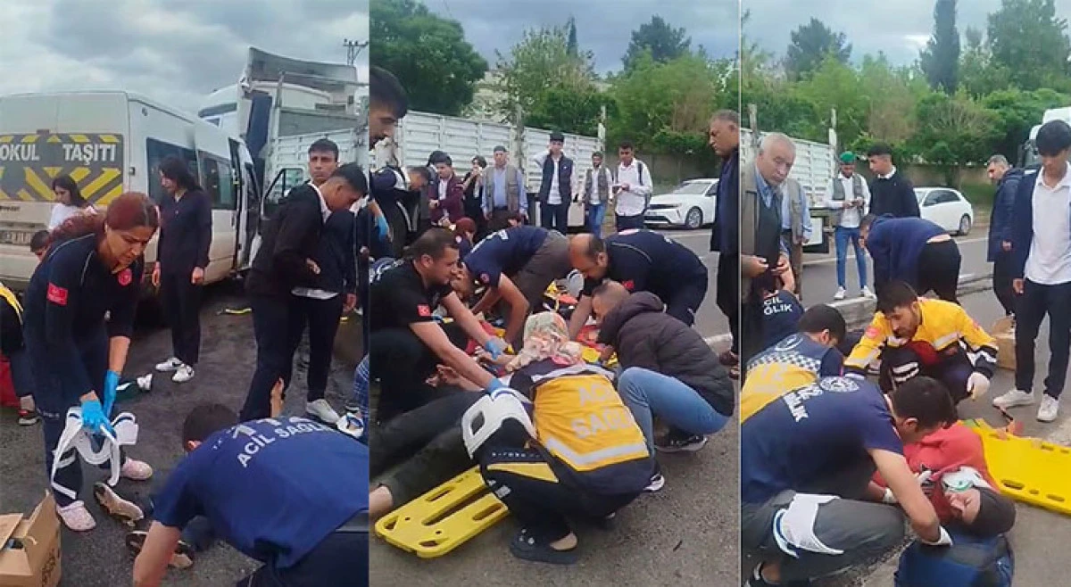 Siverek’te Öğrenci Servisi tır’a çarptı: 9 yaralı