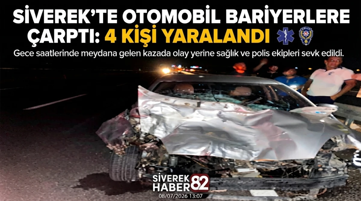Siverek&rsquo;te otomobil bariyerlere &ccedil;arptı: 4 kişi yaralandı