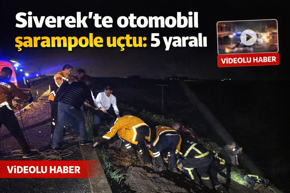 Siverek'te otomobil şarampole u&ccedil;tu: 5 yaralı 