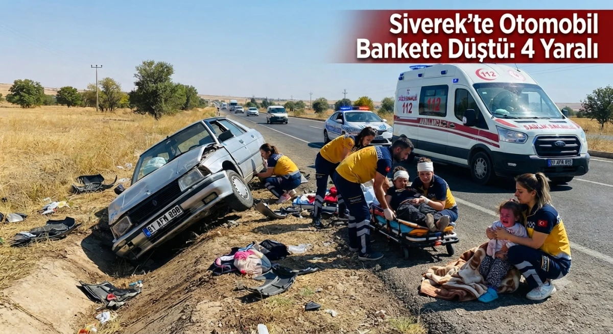 Siverek'te Otomobil Takla Attı: 4 Kişi Yaralandı