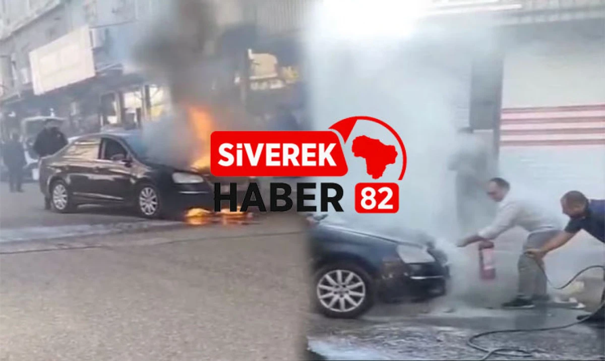 Siverek’te Park Halindeki Otomobil Alev Aldı