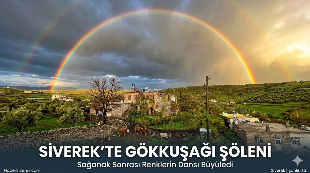 Siverek&rsquo;te sağanak sonrası g&ouml;kkuşağı g&ouml;rsel ş&ouml;len oluşturdu