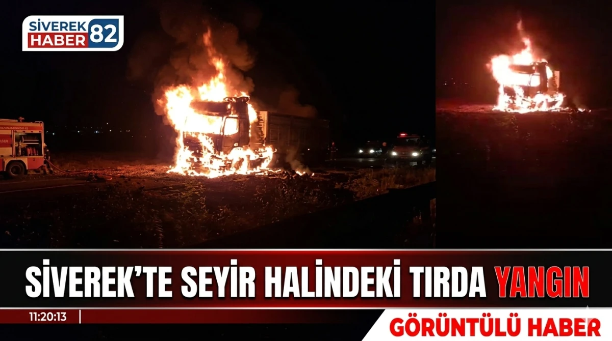 Siverek'te Seyir Halindeki Tır'da Yangın