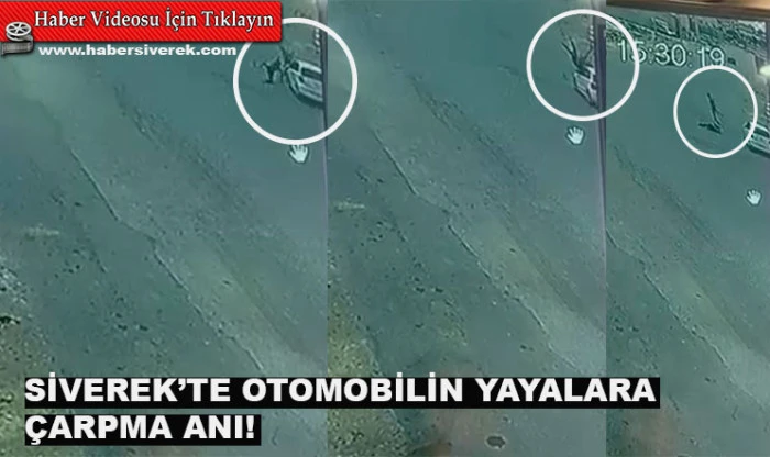 Siverek’te otomobilin yayalara çarptığı an güvenlik kamerasında